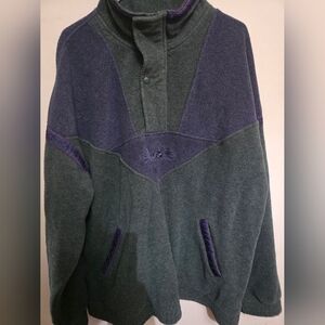 Vintage Green and Purple Fleece Pullover